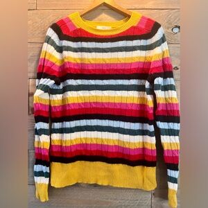 NORDSTROM COZY OVERSIZED RAINBOW CASHMERE SWEATER CREW NECK XL